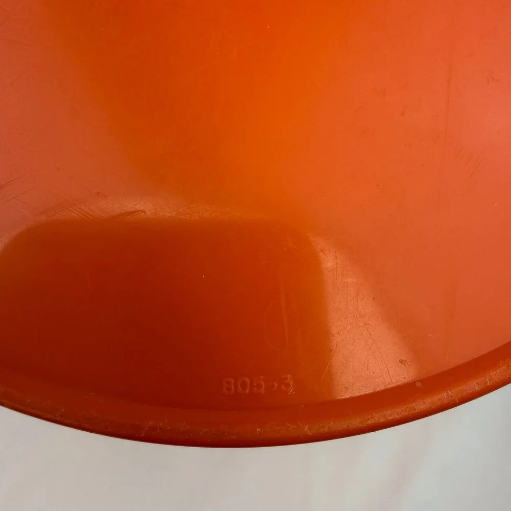 Vintage Tupperware Orange Servalier Canister Sunburst Lid 805-3 Retro Kitchen